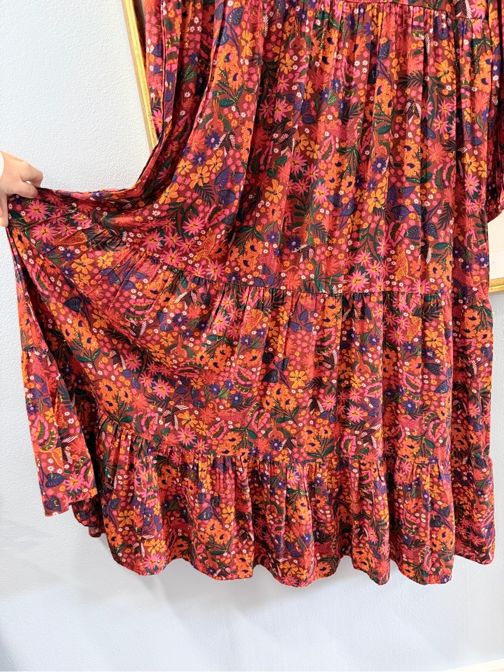 Briton Court Red Floral Maxi Dress Medium - Picture 4 of 9
